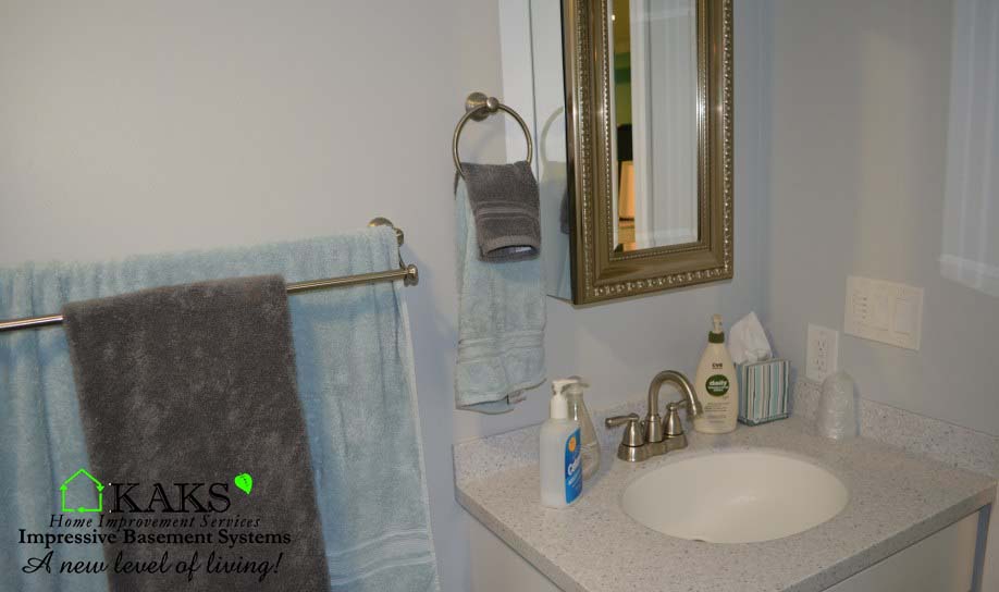 Basement Bathroom White Vanity